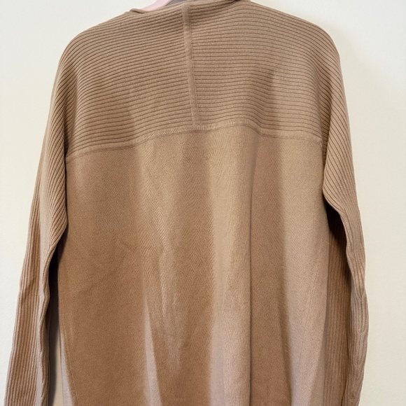Tory Burch Deanna Cashmere Long Ribbed Sweater Tan XLarge - Picture 3 of 4